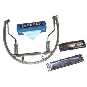 Harmonica Lot With Guitar Holder Stand And Case Bundle Instrument Set